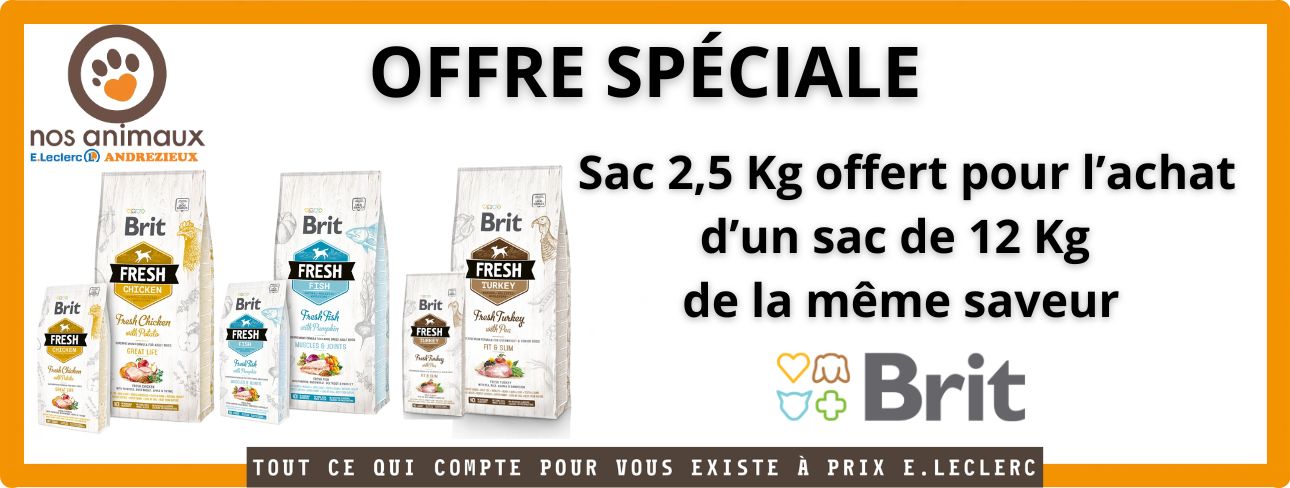 Opération Brit 1 sac de 2,5kg offert pour tout achat d un sac de 12 kg